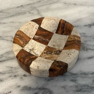 Rare Checkered Stone/ marble ash tray